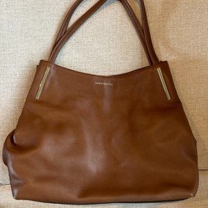 Vince Camuto Dark Rum Colored Pebbled Leather Should Purse/Tote Bag